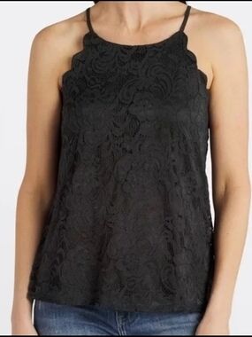 Black Lace With Lining Spaghetti Strap Top
